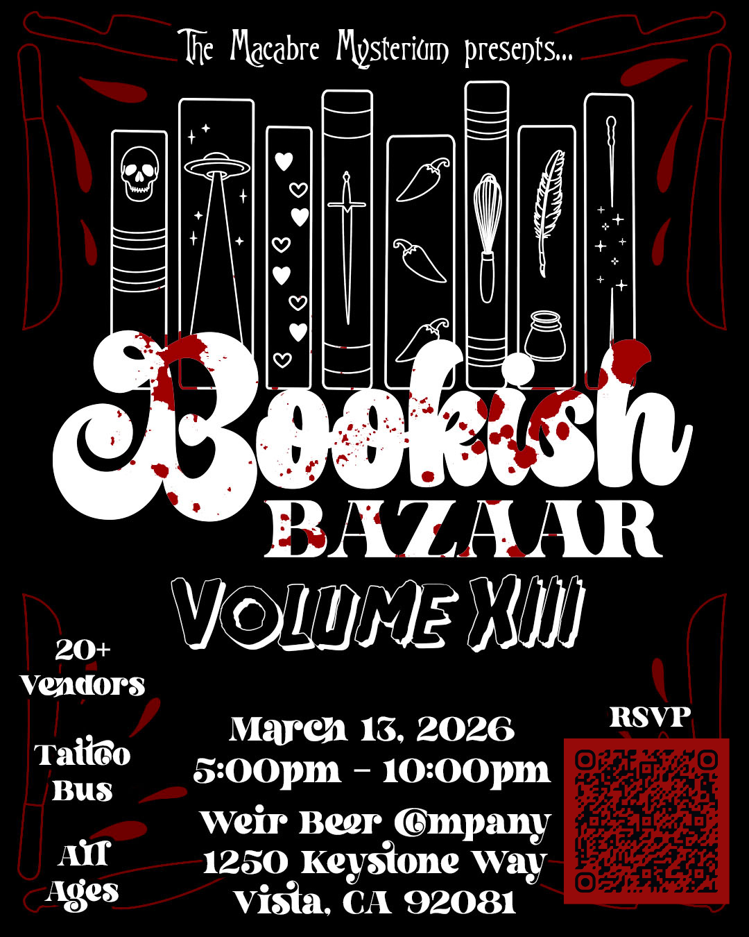 Bookish Bazaar Volume X111 March 13th 2026 5pm-10pm