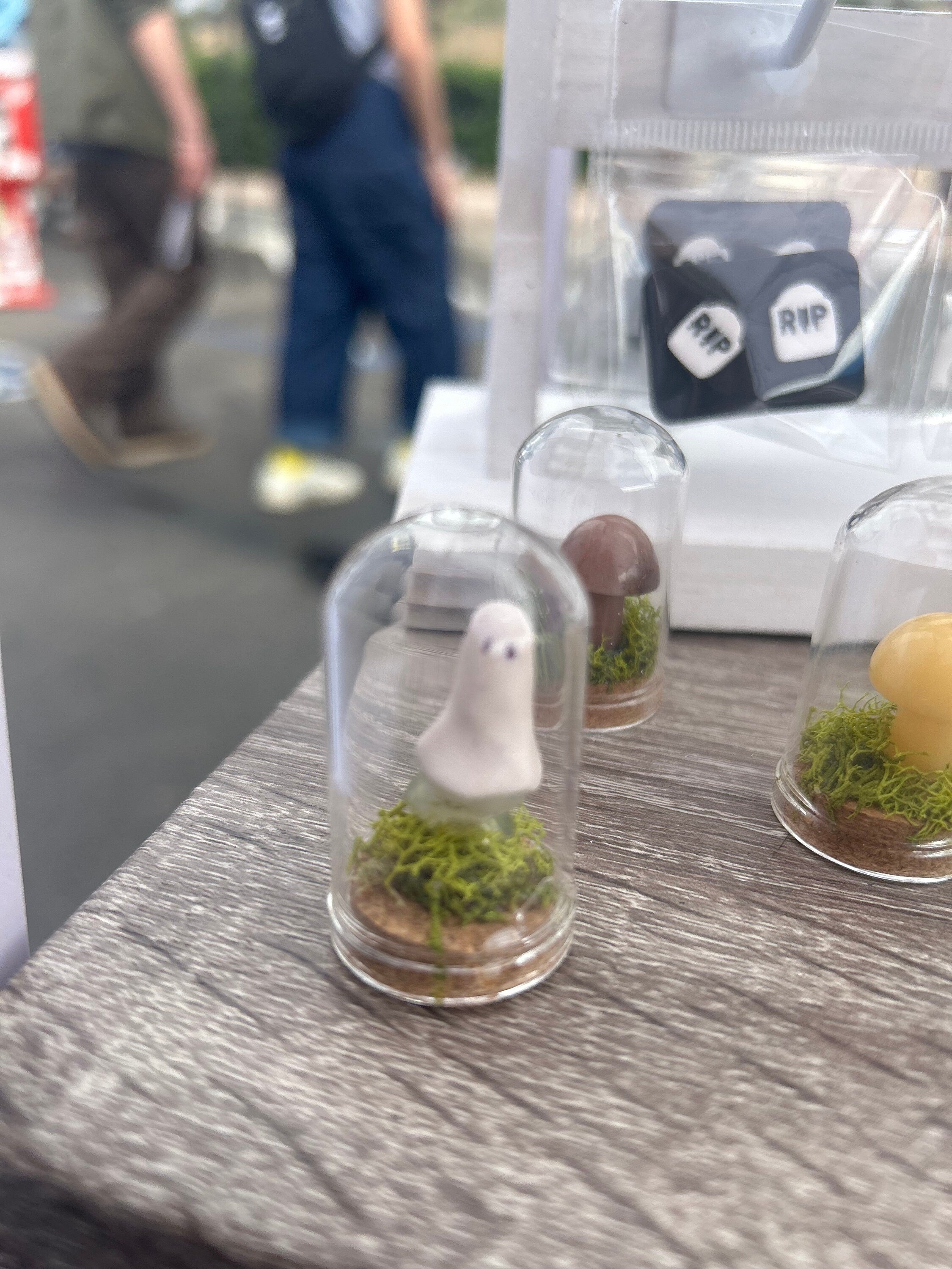 Tiny Pet Ghost Terrarium: Crystal Mushroom Moss Garden Decor