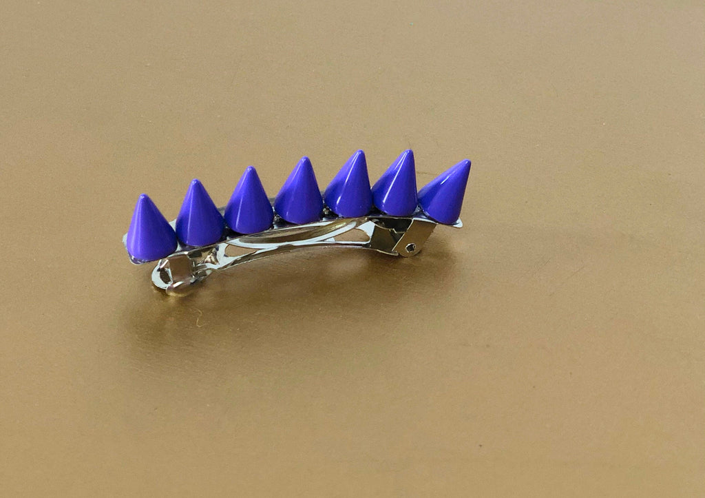 Spiked Barrette Set: Black & White Punk Hair Accessories