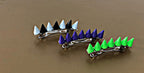 Spiked Barrette Set: Black & White Punk Hair Accessories
