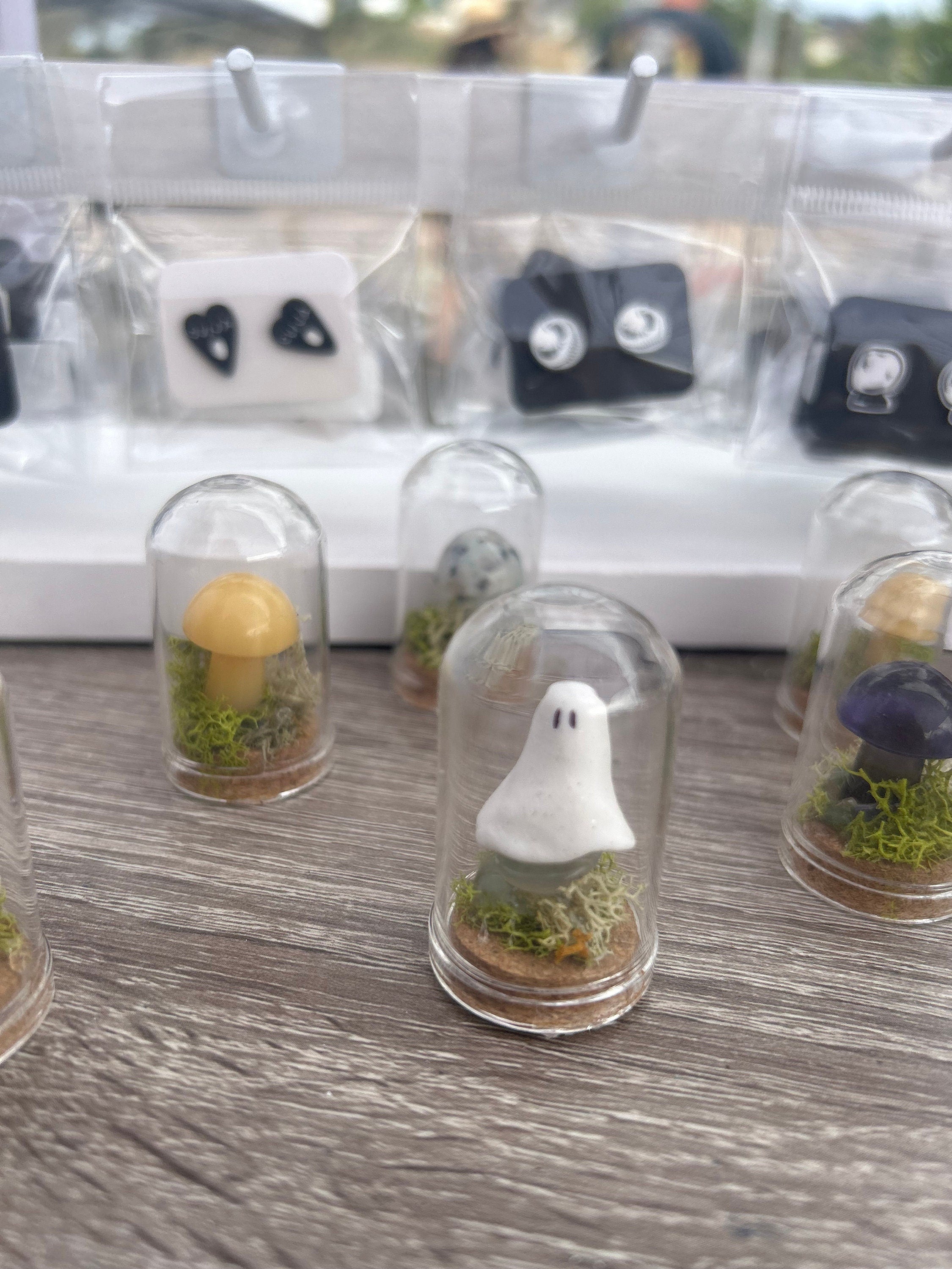 Tiny Pet Ghost Terrarium: Crystal Mushroom Moss Garden Decor